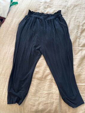 Daily Practice Anthropologie Black Elastic Waist Harem Pants